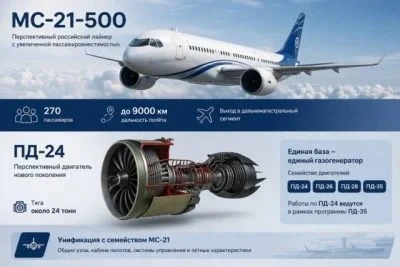 Росія представила проєкт "флагманського" авіалайнера, розрахованого на 270 пасажирів